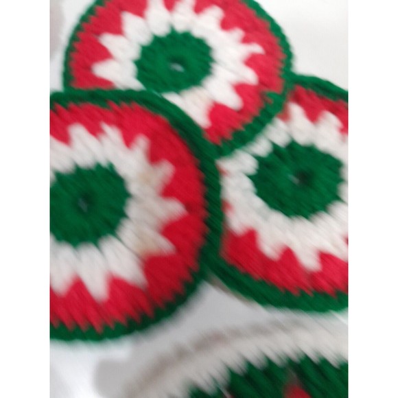 Handmade Christmas Crochet Stockings and Coasters, Vintage - Picture 7 of 8